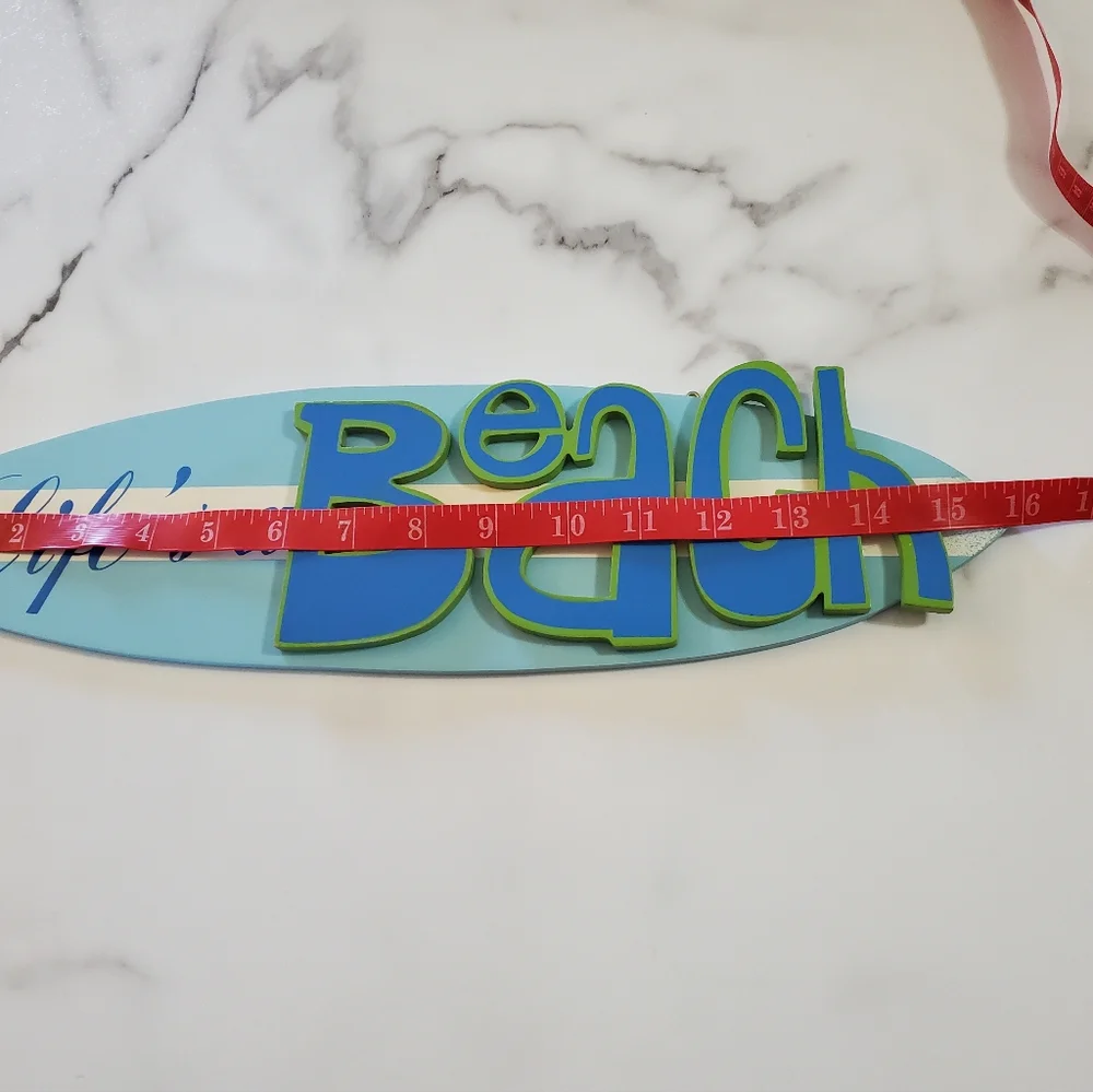 Life A Beach Surfboard Sign